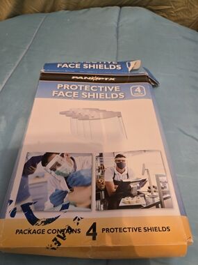 Protective Face Shields by Panoptx - 4 Shields per Box - Lightweight, Elastic